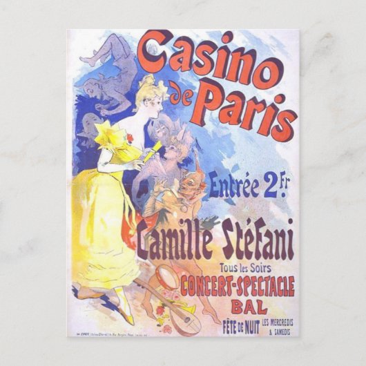 Casino de Paris Vintag Postkarte (Vorderseite)