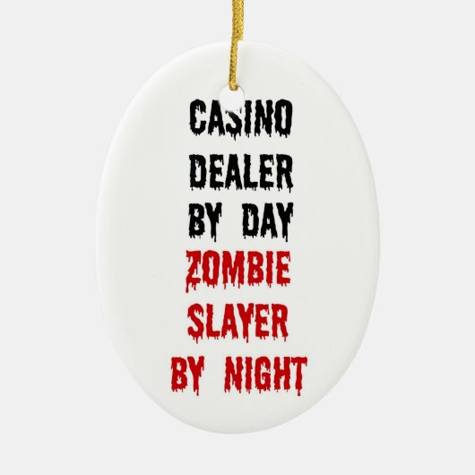 Casino Dealer Zombie Slayer Keramikornament (Vorne)