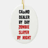 Casino Dealer Zombie Slayer Keramikornament (Hinten)