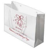 Casino Dice Bow Custom Name Vegas Birthday Party Große Geschenktüte (Vorderseite Schrägansicht)