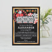 Casino Einladung zum Geburtstag (Stehend Vorderseite)