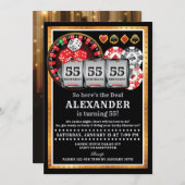 Casino Einladung zum Geburtstag (Vorne/Hinten)