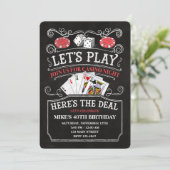 Casino Einladung zur Geburtstagsparty (Stehend Vorderseite)