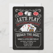 Casino Einladung zur Geburtstagsparty (Vorderseite)