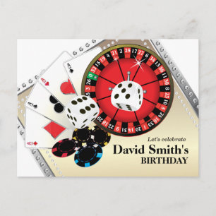 Casino Erwachsene Spiel Geburtstag Postkarte Einla