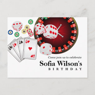 Casino Erwachsene Spiel Geburtstag Postkarte Einla