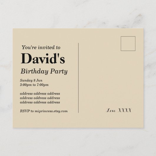 Casino Erwachsenenspiel Geburtstag Postkarte Einla (Rückseite)