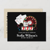 Casino Erwachsenenspiel Geburtstag Postkarte Einla (Vorne/Hinten)