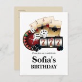 Casino Erwachsenenspiel Geburtstag Postkarte Einla (Vorne/Hinten)