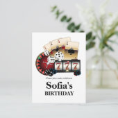 Casino Erwachsenenspiel Geburtstag Postkarte Einla (Stehend Vorderseite)