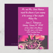 Casino Gambler Thema Hochzeit Einladung Rosa (Vorne/Hinten)