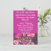 Casino Gambler Thema Hochzeit Einladung Rosa (Stehend Vorderseite)