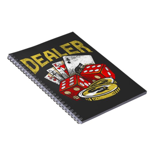 Casino Gambling Dealer Texas Holdem Poker Notizblock (Rechte Seite)