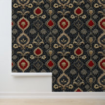 Casino Gambling Games Red & Black Damask Royal