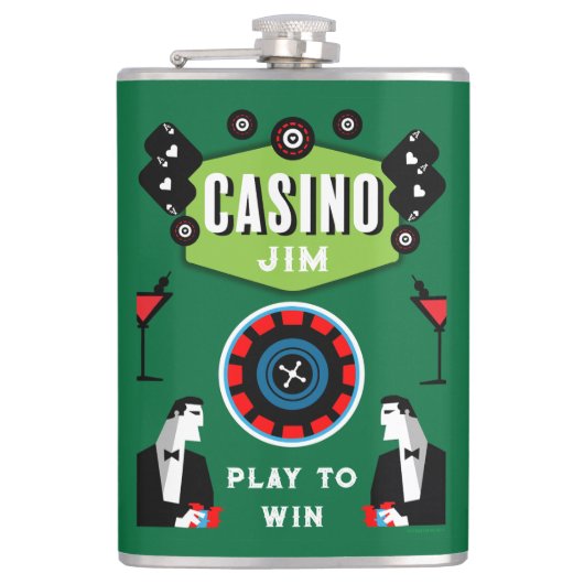 Casino Gambling Poker Roulette Flachmann (Vorderseite)