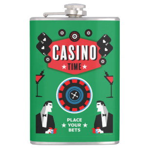 Casino Gambling Poker Roulette Flachmann