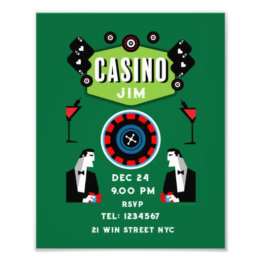 Casino Gambling Poker Roulette Fotodruck (Vorne)