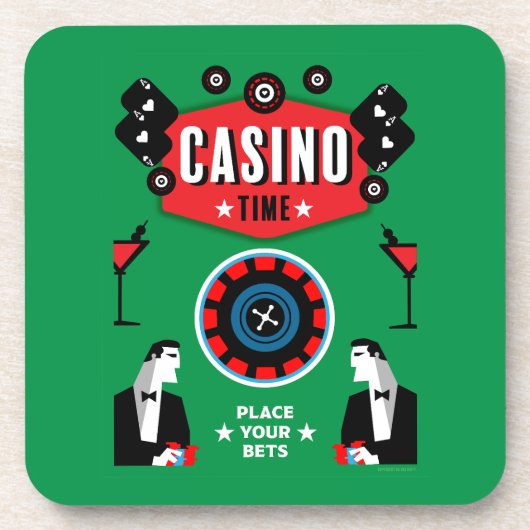 Casino Gambling Poker Roulette Getränkeuntersetzer (Vorderseite)