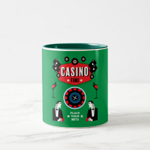 Casino Gambling Poker Roulette Zweifarbige Tasse