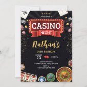 Casino Geburtstag Einladung (Vorderseite)