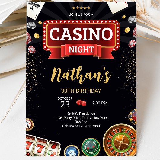 Casino Geburtstag Einladung
