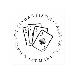 Casino-Glücksspiel KARTEN RUNDE RÜCKSENDEADRESSE Gummistempel