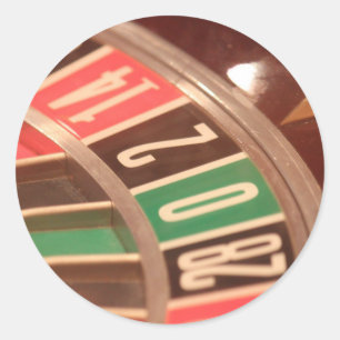 Casino-Glücksspiel-Rouletterad im vintage Retro-St Runder Aufkleber
