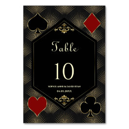 Casino Gold Black Gatsby 1920s Gambling Wedding Tischnummer