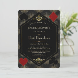 Casino Gold Black Gatsby 20er Junggesellenabschied Einladung