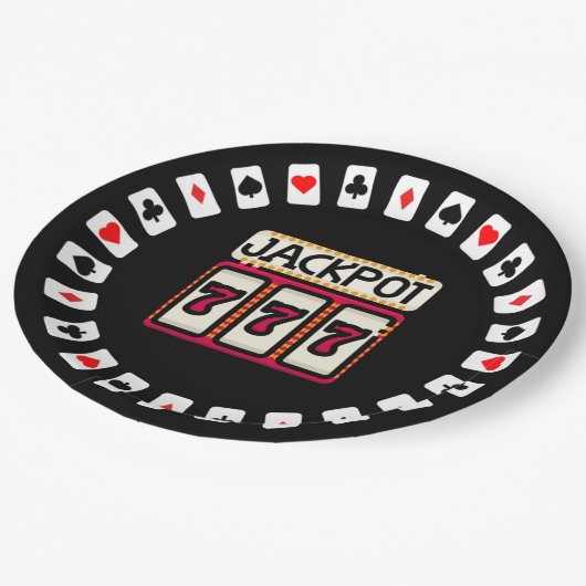 Casino Hit the Jackpot 777 Pappteller (Schrägansicht)