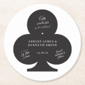 Casino Hochzeit Speichern Sie das Datum Runder Pappuntersetzer (Vorderseite)