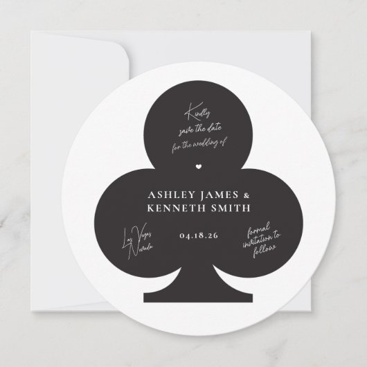 Casino Hochzeit Speichern Sie das Datum Save The Date (Vorderseite)