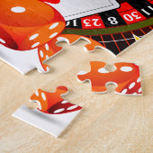 Casino-Illustration mit Roulette-Rad und Würfeln Puzzle (Seite)