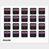 Casino in Red White & Blue Quadratischer Aufkleber (Blatt)
