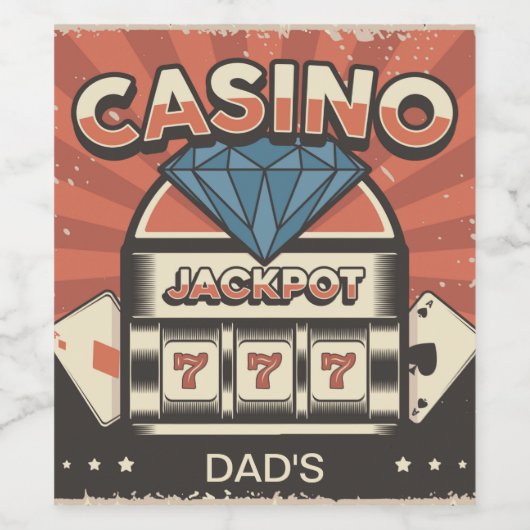 Casino Jack Pot Weinetikett (Einzelnes Label)