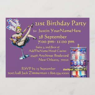 Casino Jackpot Showgirl Geburtstag Einladung