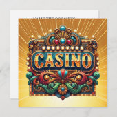 CASINO KARTEN. BINGO EINLADUNG (Vorne/Hinten)