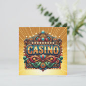 CASINO KARTEN. BINGO EINLADUNG (Stehend Vorderseite)