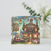 CASINO KARTEN. BINGO EINLADUNG (Stehend Vorderseite)