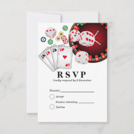 Casino las vegas 3,5" x 5" Response Card RSVP Karte