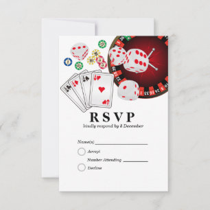 Casino las vegas 3,5" x 5" Response Card RSVP Karte