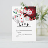 Casino las vegas 3,5" x 5" Response Card RSVP Karte (Stehend Vorderseite)