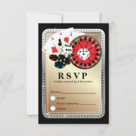 Casino las vegas 3,5" x 5" Response Card RSVP Karte