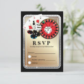 Casino las vegas 3,5" x 5" Response Card RSVP Karte (Stehend Vorderseite)