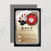 Casino las vegas 3,5" x 5" Response Card RSVP Karte (Vorne/Hinten)