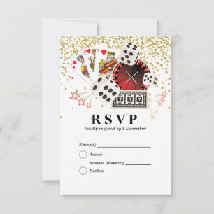 Casino las vegas 3,5" x 5" Response Card RSVP Karte
