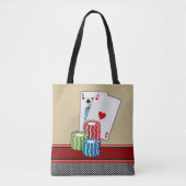 Casino Las Vegas Blackjack Karten und Chips auf de Tasche (Vorderseite)