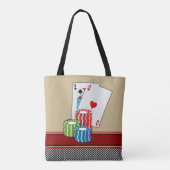 Casino Las Vegas Blackjack Karten und Chips auf de Tasche (Rückseite)