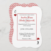 Casino Las Vegas Casino Rote Herzen Hochzeiten Einladung (Vorne/Hinten)