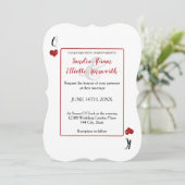 Casino Las Vegas Casino Rote Herzen Hochzeiten Einladung (Stehend Vorderseite)